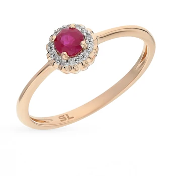 

Gold ring with rubies and diamonds sunlight sample 585