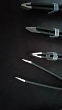 Pinzas antiestáticas de acero inoxidable para mantenimiento de cejas, herramientas de reparación de precisión Industrial, recta, 4 Uds.