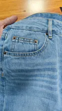Mom Jeans Leg-Trousers Straight-Pants Washed Boyfriends Cowboy Vintage High-Waist Wide