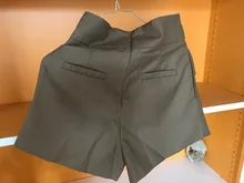 Women Shorts TWOTWINSTYLE Elegant High-Waist Fashion Color Patchwork Hit Loose for Female