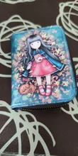 Tarjetero de piel sintética para mujer, Cartera de 9 Bits/10 Bits + 2 posiciones grandes con cremallera, Tarjetero con personajes bonitos