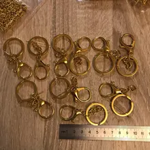 5 unids/lote 30mm llavero largo 70mm Popular clásico 11 colores plateado langosta cierre llavero gancho cadena Fabricación de joyería para llavero