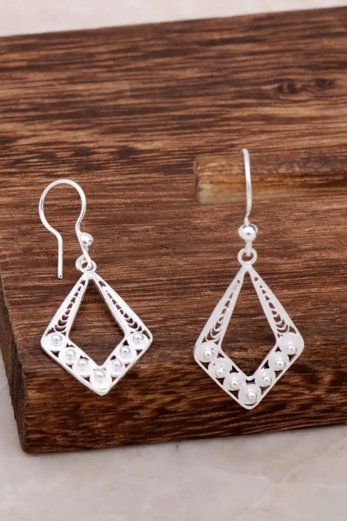 

Filigree Design Silver Earring 4627 High Quality Hand Made Original Filigree Silver Jewellery Gift for Women