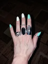 Tocona 6 unids/set Bohemia Color de plata antiguo Cross Arrow de diamantes de imitación negro anillos de encanto establece para las mujeres joyería de fiesta de кольца 3450