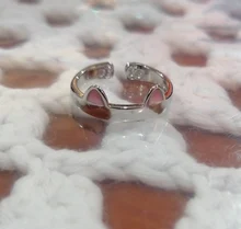 Anillo de Oreja de Gato con diseño abierto para mujer y niña, joyería anillo de moda ajustable, regalo, venta al por mayor