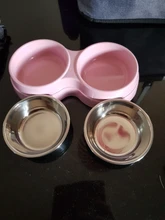 Alimentador de colores para mascotas, plato de acero inoxidable para alimento y agua de perros y gatos pequeños