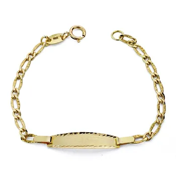 

Slave 18k gold baby Link 1x1 carved 12cm. Closure reasa [7733]