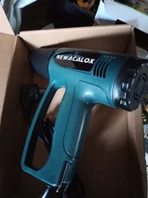 NEWACALOX-Pistola de aire caliente industrial, termorregulador LCD de 2000W, 220V, apto para enchufe de la UE, pistolas de calor con envoltura termal, boquilla de calentador