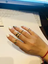 Anillo de boda con ondas y relámpago para mujer, conjunto de anillos de oro, joyería a la moda, venta al por mayor