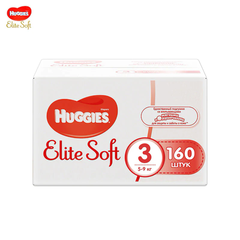

Подгузники Huggies Elite Soft 5-9 кг (размер 3) 160 шт