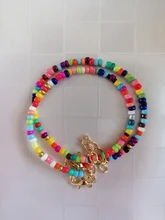 10 unids/set Color caramelo bohemio hecho a mano cuentas de arco iris gargantilla collar de satélite collares de joyería de moda para mujer