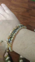 Pulsera con cuentas de cristal para mujer, longitud ajustable, 1 Uds., joyería hecha a mano
