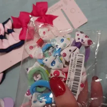 10Pcs Polka Dots Bow Hair Ring Rope Elastic Hair Rubber Bands Hair Accessories for Girls