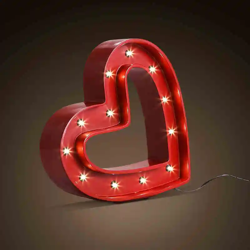 

American Industrial Vintage Style Resin Heart-shaped Table Lamps Creative Bars Light Coffee Shop Decoration Lamp Free Shipping