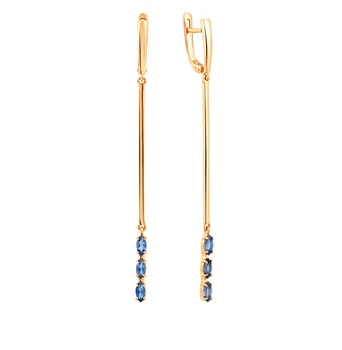 

Gold earrings with Topaz sunlight sample 585