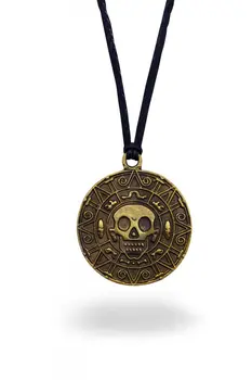 

Angemiel Men Pirates Of The Caribbean Skull And Crossbones Bronze Leather Necklace