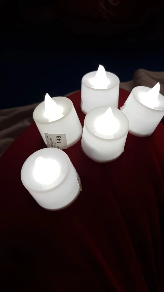 Flameless LED Tea Lights Candles Battery Powered Coloful Flickering Pillar Candles photo review