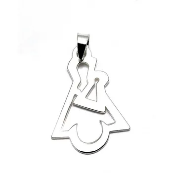 

Pendant 925 Sterling silver m silhouette 30mm. Virgin Head [AC0327]