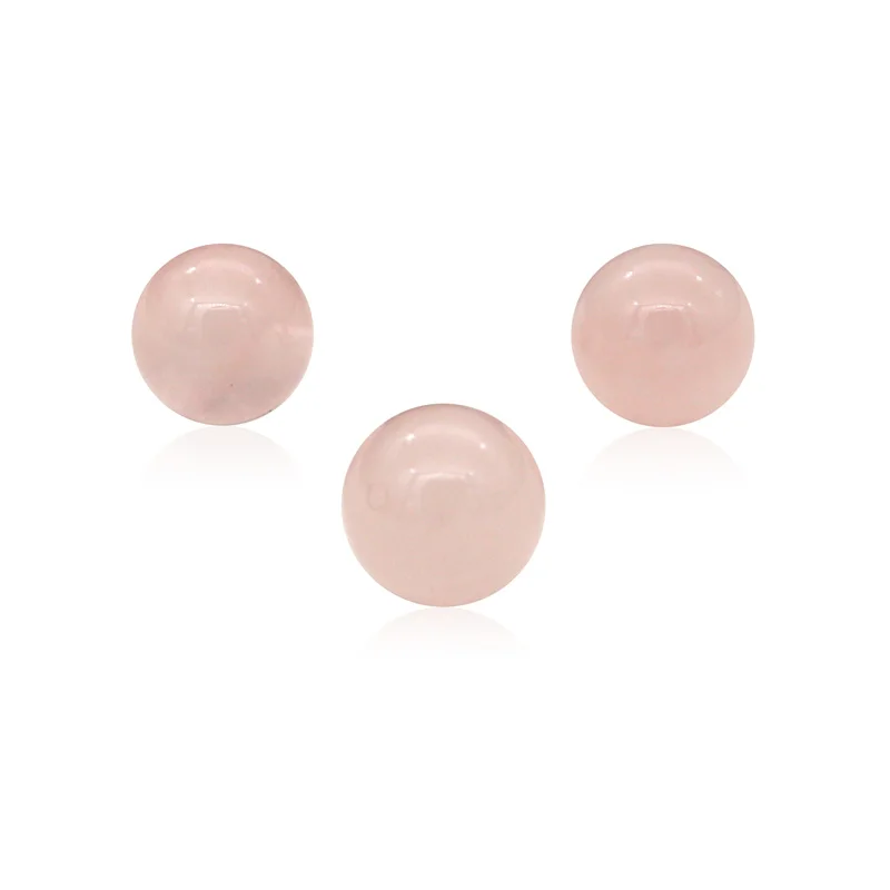 

5pcs Rose Quartz Half Drilled Beads Semi Hole Round 6/8/10mm Genuine Natural Stone For Jewelry Making Earrings Pendant DIY