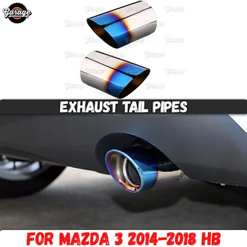

Exhaust tail pipes case for Mazda 3 2014-2018 Stanless steel molding 1 set / 2 pcs decoration car styling