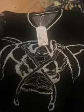 HEYounGIRL-suéter de punto de estilo Preppy para mujer, Jersey de punto de gran tamaño con cuello de pico informal, Jersey estampado de moda, prendas de punto 2021