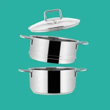 Двухслойная сверхпрочная Нержавеющая сталь Пароварка кастрюля для индукционной плиты паровой горшок набор для приготовления овощей зерна мясо суп
