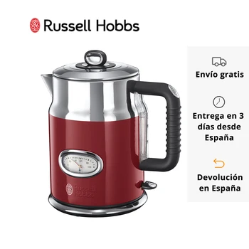 

Russell Hobbs Retro Kettle Red 21670-70 - Stainless Steel, 1.7 L, Temperature Gauge, Fast Boil Zone, Removable, Washable Filter,