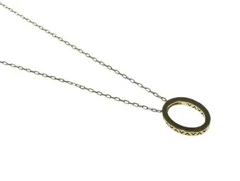 

Sterling gold choker with chain and openwork oval pendant.