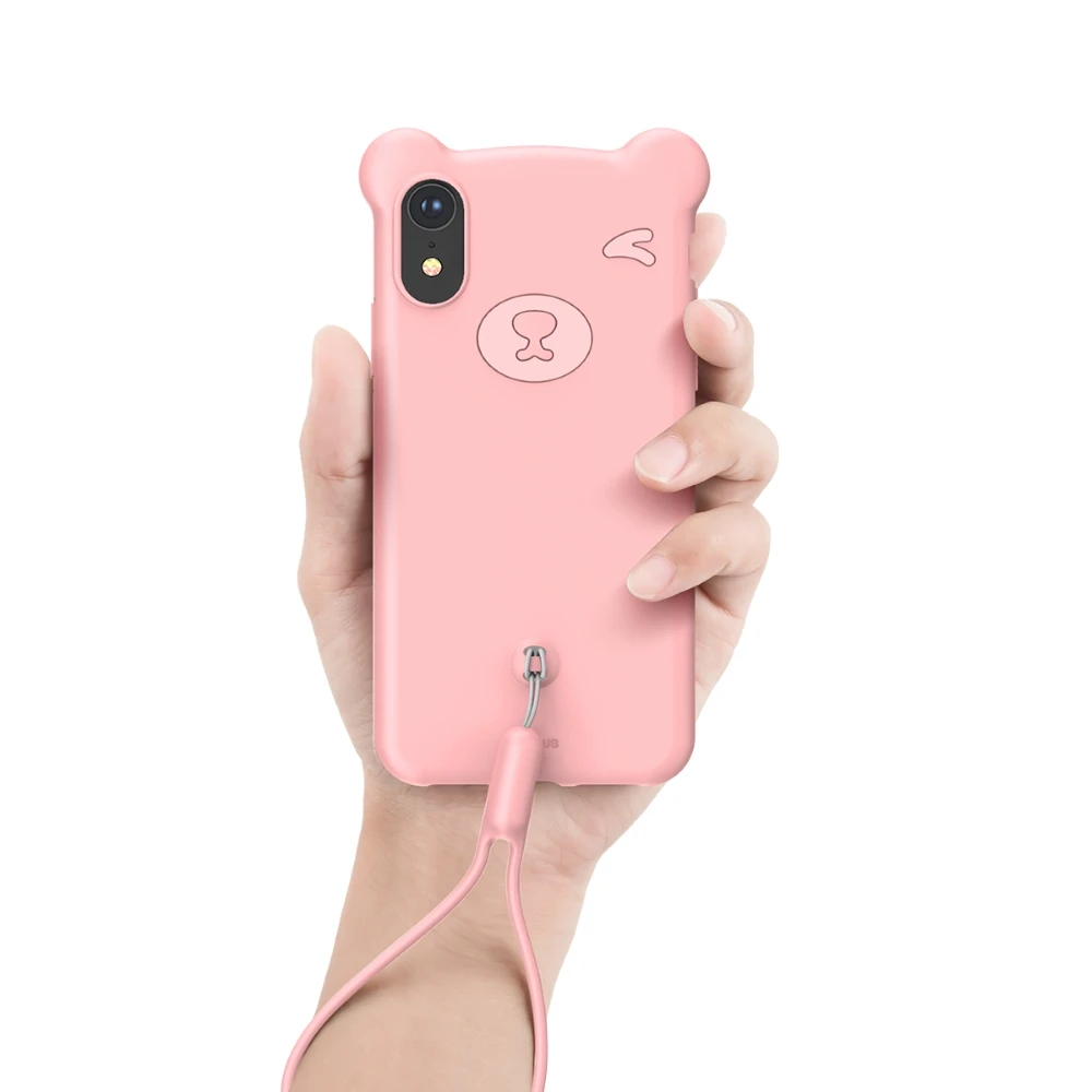 Чехол Baseus Bear Silicone Case For iP XR 6.1inch WIAPIPH61-BE04(Розовый