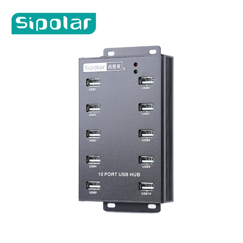 Sipolar Metal multi por usb splitter 10 портов USB hub для Биткоин Minings с внешним адаптером питания 60