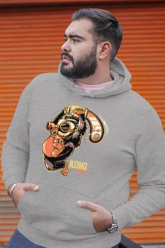 

Angemiel Wear Testereli Kong Atack Gray Men 'S Hooded Sweatshirt