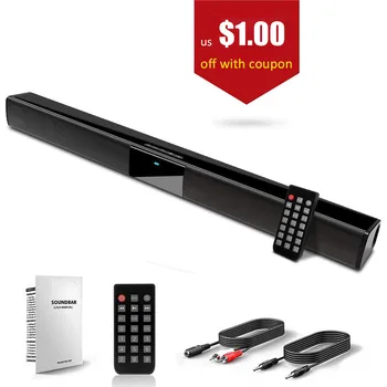 

Wireless TV Soundbar 20W, Bluetooth Sound Bar TV Speaker, Subwoofer for TV, PC, Smartphone, Tablet, Remote Control