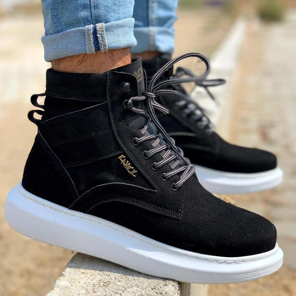 Knack Zapatillas deportivas estilo informal para hombre, zapatos masculinos de con nuevo modelo, modelo de calzado de deporte, Yüksek aban ayakkabìB 404 Siyah Sun ET (Beyaz Taban)| | - AliExpress