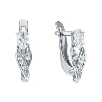 

Silver earrings with cubic zirconia sunlight