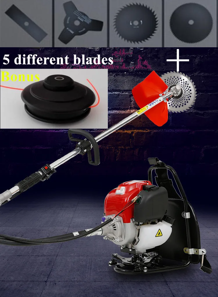 

GX35 Backpack Brush cutter 4 stroke GX35 Engine Petrol strimmer Grass cutter 6 in 1 mower