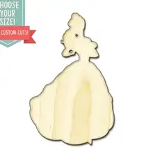 Принцесса деревянный вырез-на заказ Выберите свой размер-лазерная резка Деревянные Художественные товары для рукоделия Настенный декор свадебный детский DCS0088