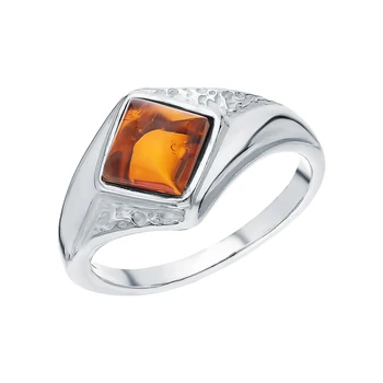 

Silver ring with amber sunlight