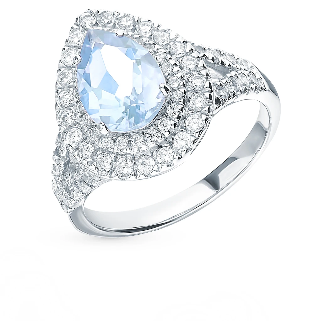 Серебряное кольцо с топазами SUNLIGHT проба 925
