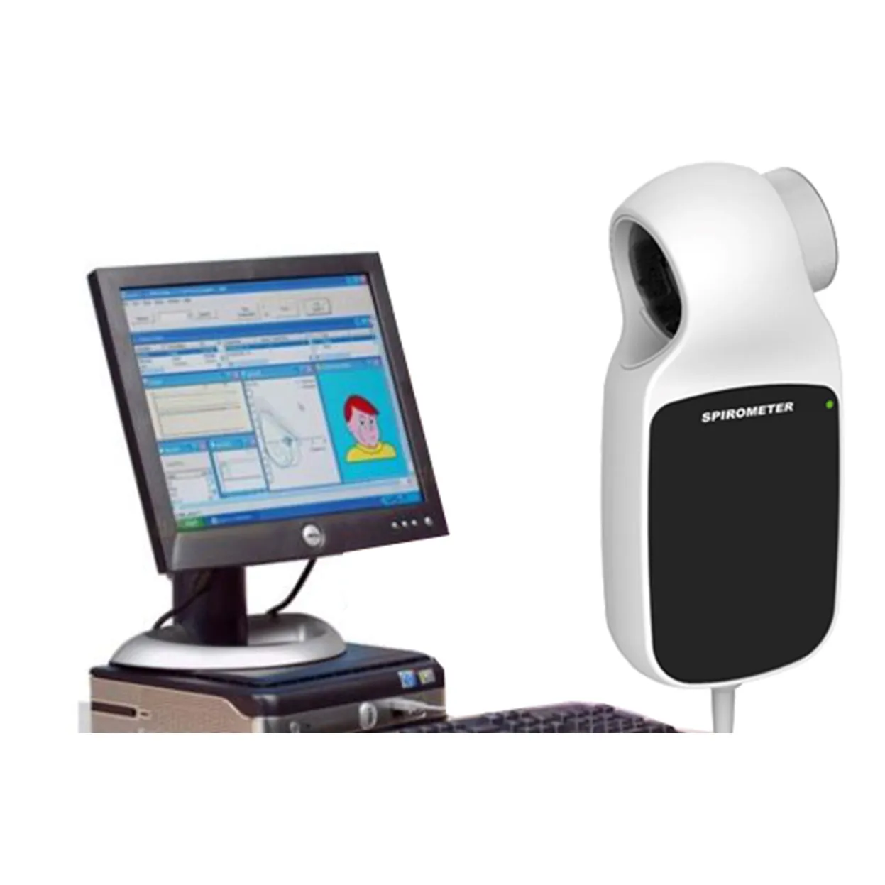 SPM-A Digital Handed Spirometer FVC VC MVV Pulmonary Function Lung Breathing Mouthpiece Condition Check PC Software | Красота и