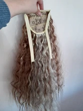 TALANG-coleta de pelo rizado largo de 22 pulgadas, resistente al calor, cola de pelo sintético con cordón, extensiones de cabello