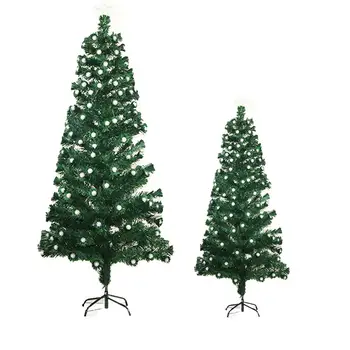 

New New Year artificial Christmas tree fir pine tree with removable white flowers led and fiber optic light and star 180/210/210