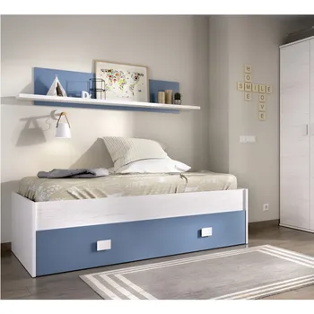 

Bed nest in KIT model NOA + 1 drawer + 1 shelf ARTIC and aquamarine COLOR