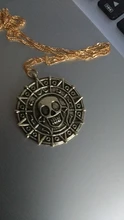 Colgante de plata de ley con moneda azteca de Piratas del Caribe, medallón Vintage de bronce dorado de Jack Sparrow, venta al por mayor