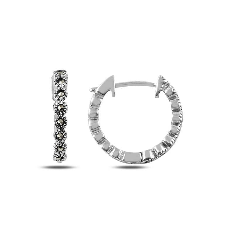 

Armagano 15mm Marcasite Cubic Zirconia Hoop Earrings