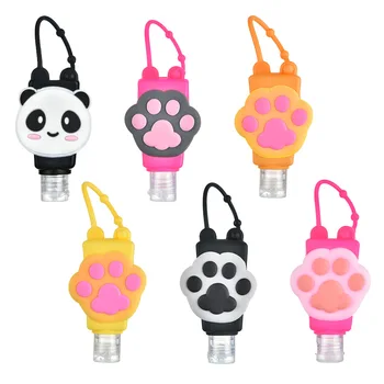 

6pcs Cute Silicone Mini Hand Sanitizer Hand Gel Holder Portable Safe Gel Holder Travel Shampoo Soap Dispenser Bottle Wholesale