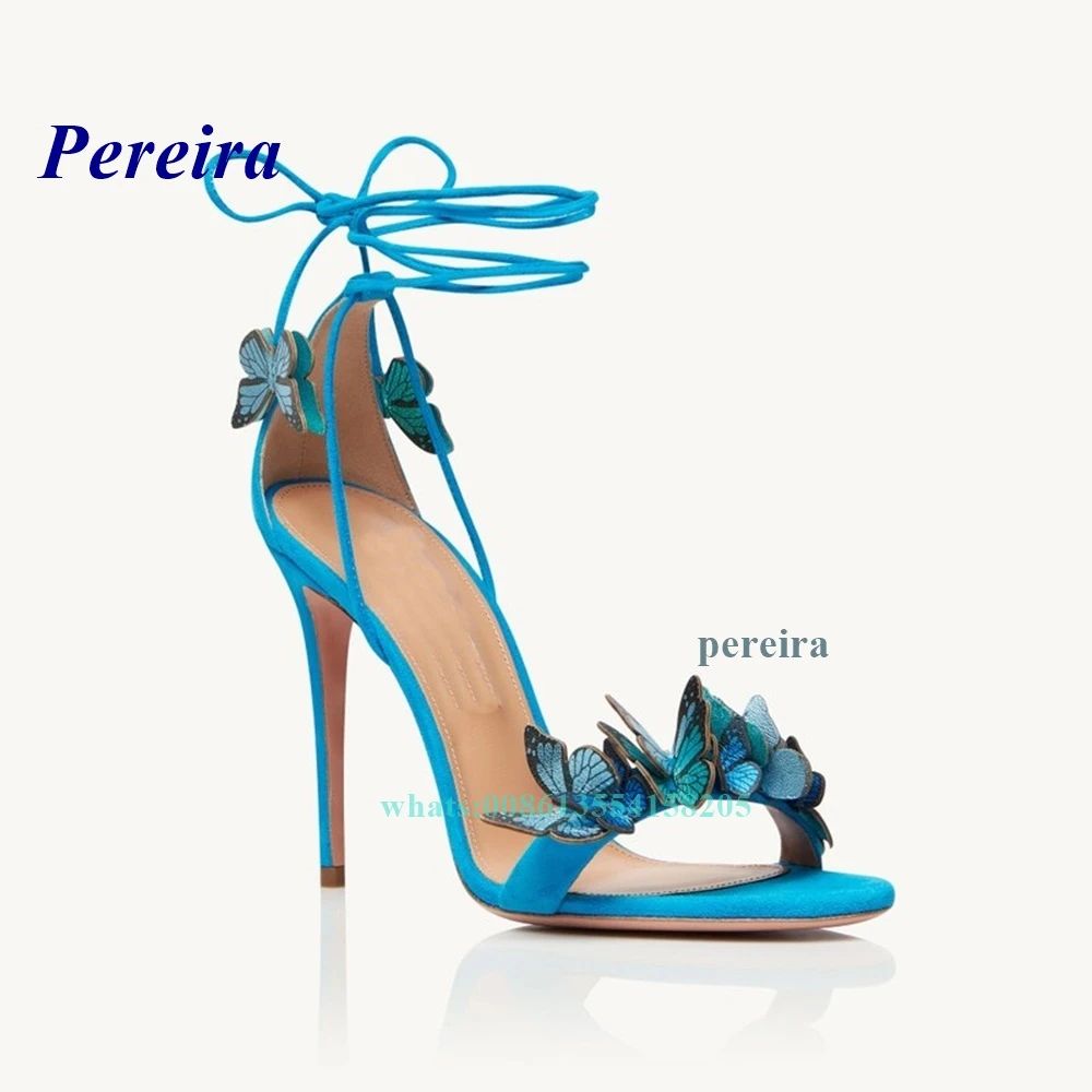 Blue butterfly heels Clearance