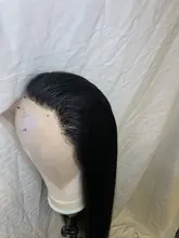 Luvin-pelucas de cabello humano para mujeres negras, barato, 180, 250 de densidad, 30, 40 pulgadas, liso, sin pegamento, Frontal, brasileño