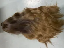 LOUIS FERRE-Peluca de cabello sintético para mujer afroamericana, cabellera artificial ondulado con flequillo, color marrón claro, fiesta de Cosplay, Alta Temperatura