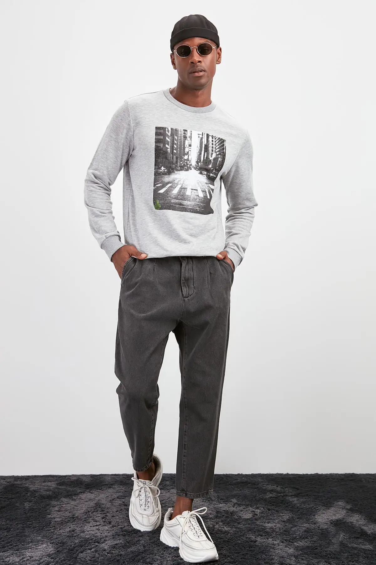 Trendyol мужские Плиссированные зауженные джинсы новые TMNAW20JE0358