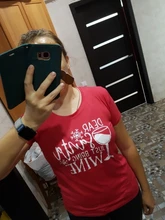 Aesthetic Tee Tops Graphic Women t-Shirt Wine Tumblr Christmas Funny Fashion Short-Sleeve